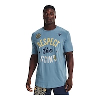 Under Armour Men's Project Rock Grind Short Sleeve T-Shirt Front_Angled_Left