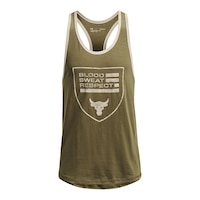 Under Armour Men's Project Rock BSR Flag Tank Top, Soft, Cotton-Blend, Sleeveless Front_Flat