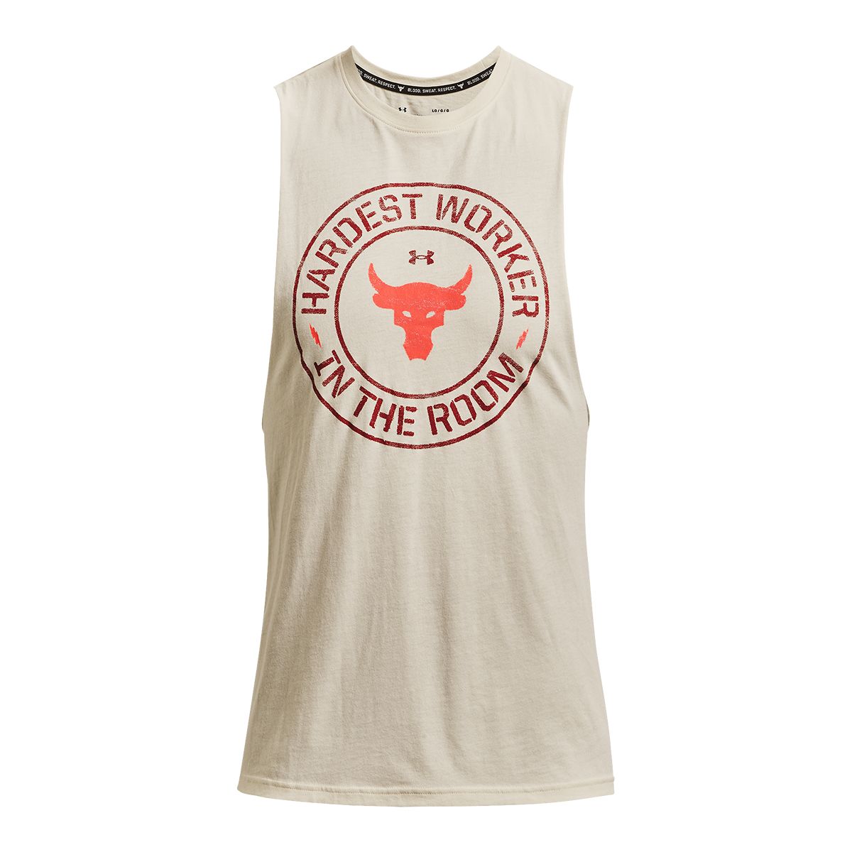 Under Armour Men's Project Rock HWITR Tank Top, Soft, Cotton-Blend, Sleeveless