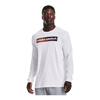 Under Armour Men's Wordmark Graphic Long Sleeve Shirt Front_Angled_Left