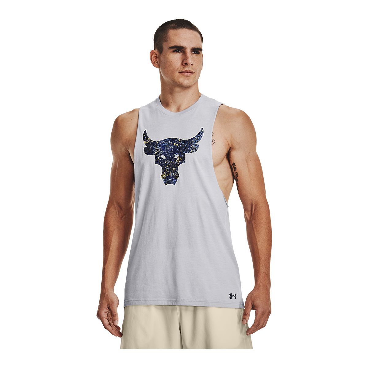 Under Armour Men's Project Rock Brahma Bull Tank Top, Soft, Cotton-Blend, Sleeveless