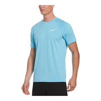 Nike Men's Heather Short Sleeve Hydroguard Front_Angled_Left