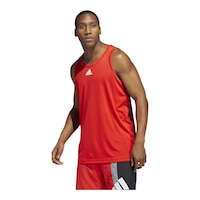 adidas Men's 3G Basketball Tank Top, Lightweight, Sleeveless Front_Angled_Left