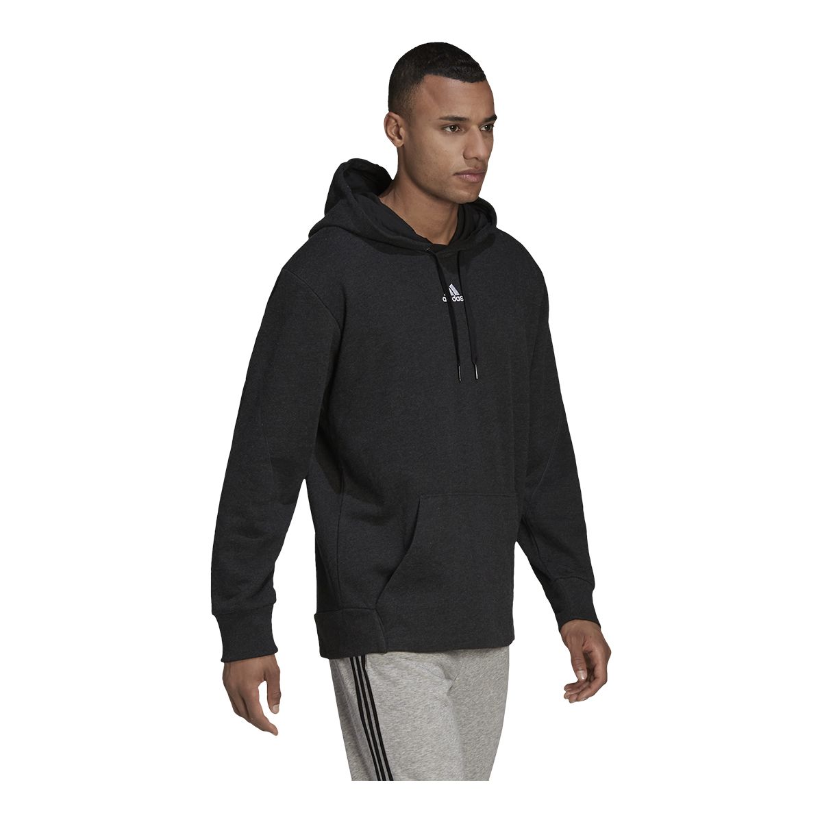 adidas Men's Melange Hoodie, Pullover, Drawstring