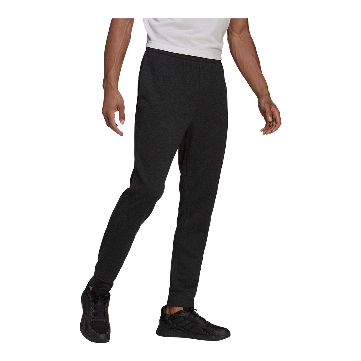 adidas Men's Melange Sweatpants, Cotton, Workout, Lightweight, Cuffed