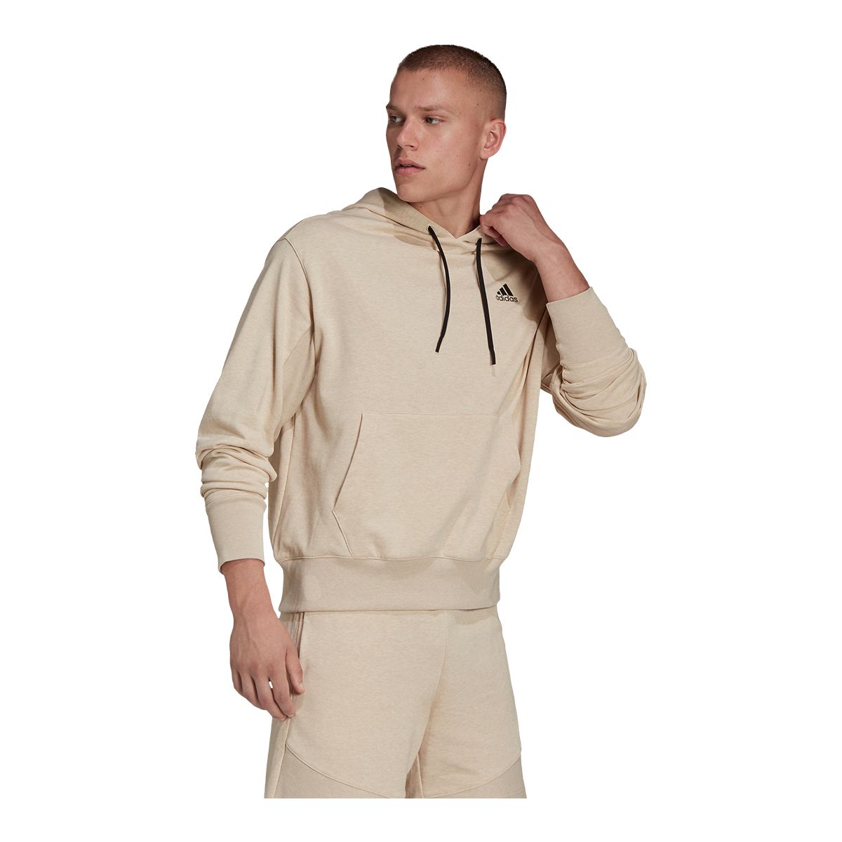 adidas Men's French Terry Hoodie, Pullover, Drawstring