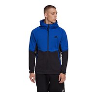 adidas Men's Gameday Hoodie, Full Zip, Drawstring Front_Flat