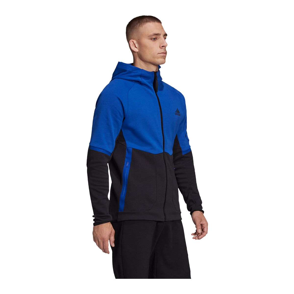 adidas Men's Gameday Hoodie, Full Zip, Drawstring