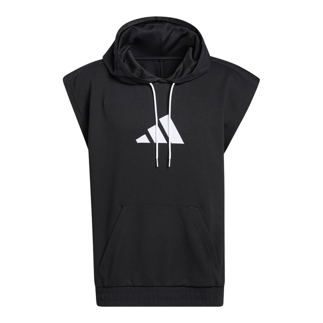 adidas Men's Basketball Sleeveless Hoodie, Moisture-Absorbing