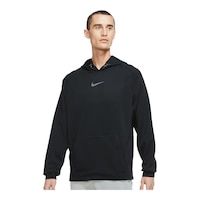 Nike Men's Pro Combat Pullover Hoodie, French Terry Fleece Front_Flat
