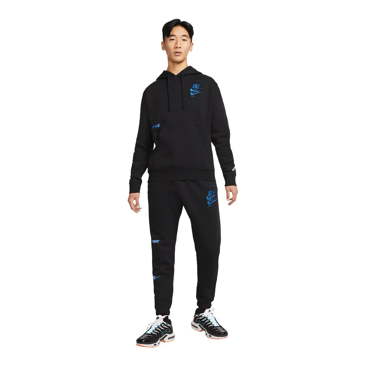 Nike Sportswear Men's Stacked Graphic Hoodie, Pullover, Fleece, Drawstring