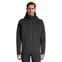 FWD Men's Full Zip Training Jacket Hoodie, Moisture-Wicking Front_Flat