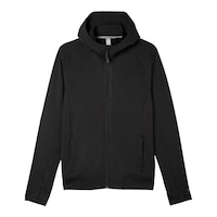 FWD Men's FZ Hybrid Full Zip Training Jacket Hoodie, Moisture-Wicking Front_Flat