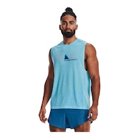 Under Armour Men's Breeze 2.0 Trail Tank Top, Lightweight, Sleeveless Front_Angled_Left