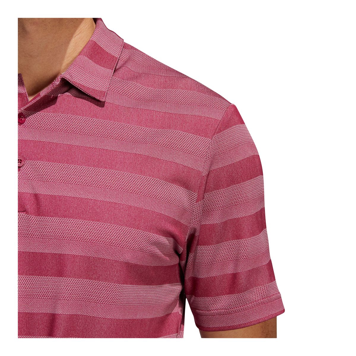 adidas Golf Men's Two Color Stripe Primegreen Short Sleeve Polo T Shirt, Regular Fit