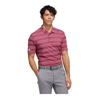 adidas Golf Men's Two Color Stripe Primegreen Short Sleeve Polo T Shirt, Regular Fit Front_Flat
