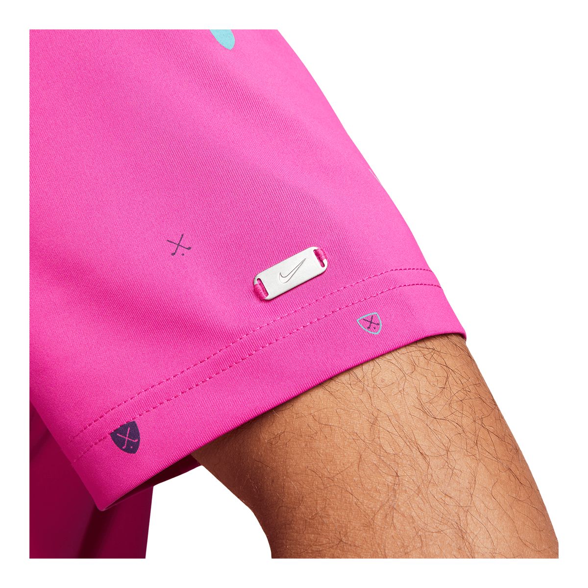 Nike Golf Men's Player Heritage Print Short Sleeve Button Down Polo T Shirt, Dri-Fit