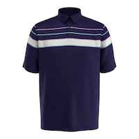 Callaway Men's Ventilated Stripe Short Sleeve Golf Polo T Shirt, Breathable Front_Flat