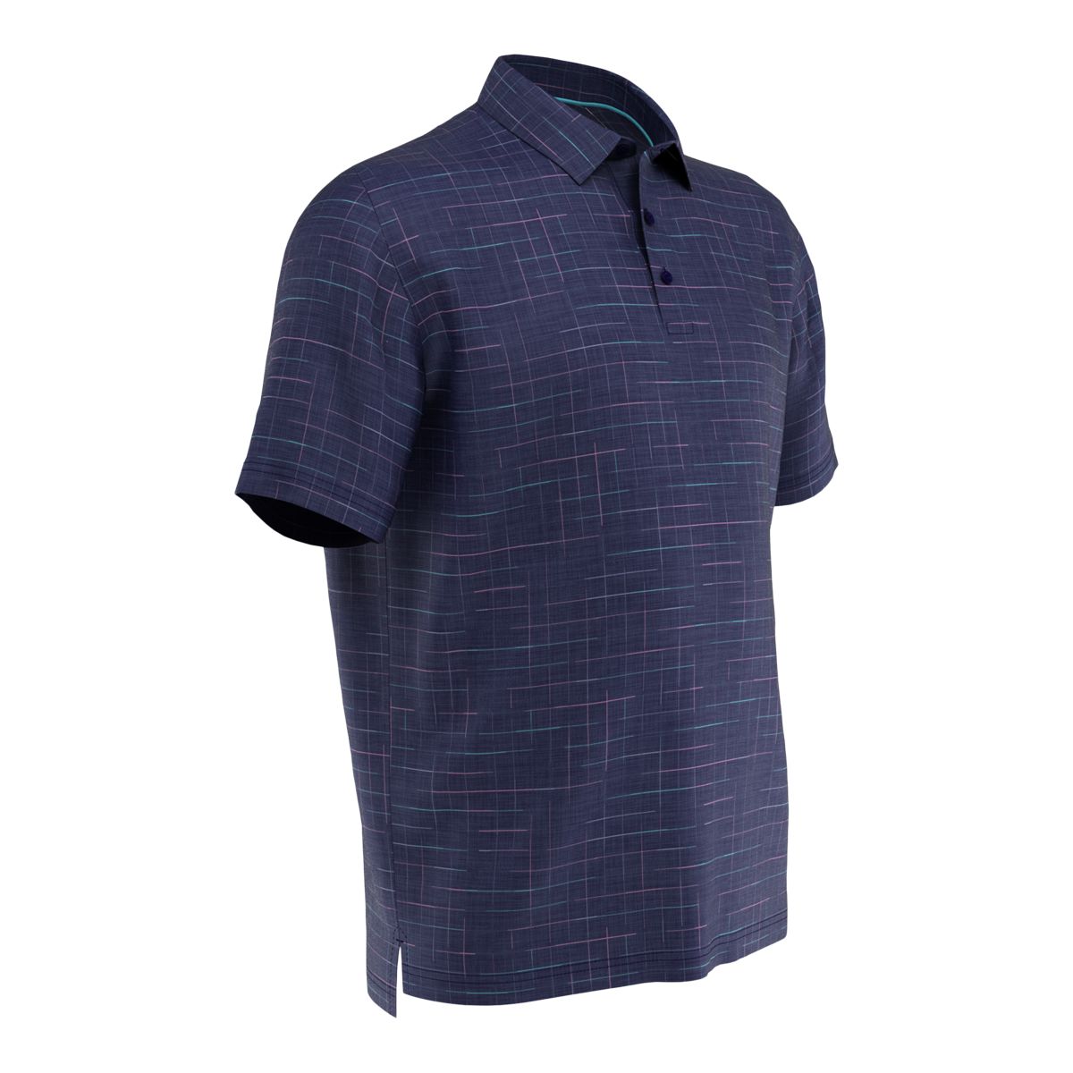 Callaway Men's Sun Worn Plaid Short Sleeve Golf Polo T Shirt, UPF 50