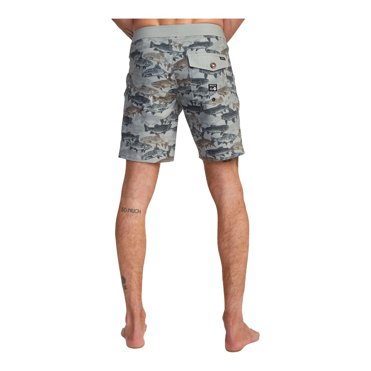 RVCA Men's Horton Fish Camo Swim Boardshorts, 18", 4-Way Stretch
