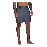 Under Armour Men's HTR Comfort Waistband Notch Swim Volley Shorts, 18", Quick-Dry Front_Angled_Right