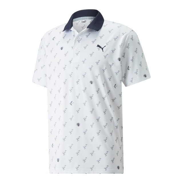 PUMA Golf Men's MATTR Egret Short Sleeve Polo T Shirt, Breathable
