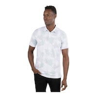 TravisMathew Men's Ofty Mogul  Short Sleeve Golf Polo T Shirt Front_Flat