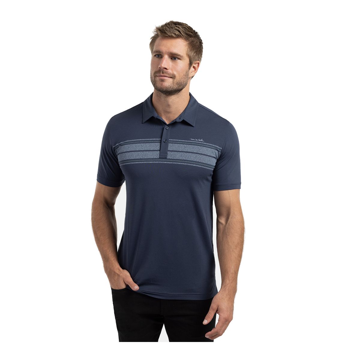 TravisMathew Men's Ofty Perfect Conditions Short Sleeve Golf Polo T Shirt