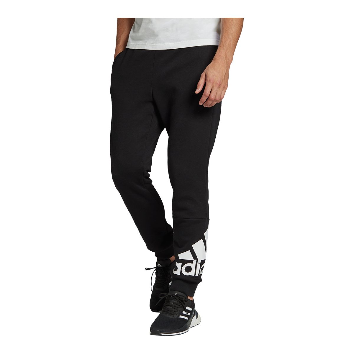 adidas Men's Big Logo Sweatpants, Fleece, Tapered, Cuffed