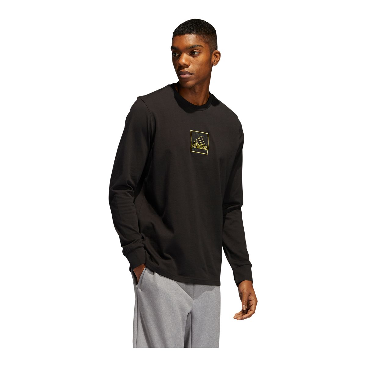 adidas Men's Emblem Graphic Long Sleeve T Shirt