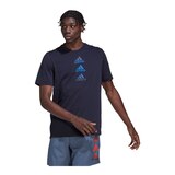 adidas Men's D2M Hiit 3-Stripe T Shirt Front_Flat