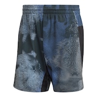 adidas Men's D4T Hiit Print 7 Inch Shorts Front_Angled_Left