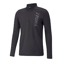 Puma Men's Train Fit  1/4 Zip Long Sleeve Top Front_Angled_Left