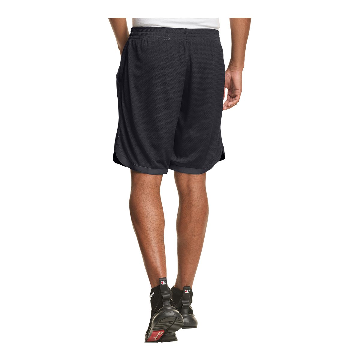 Champion Men's Taped Mesh 7-in Workout Shorts, Relaxed Fit