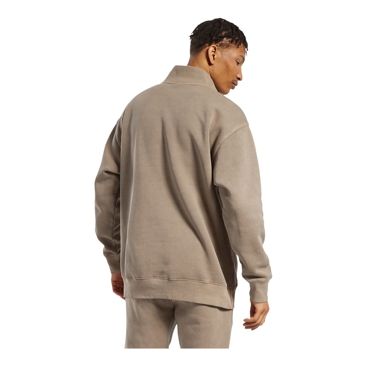 Reebok Men's Natural Dye 1/4 Zip Long Sleeve Top