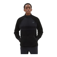 New Balance Men's Q Speed Sherpa Anorak Long Sleeve Shirt Front_Flat