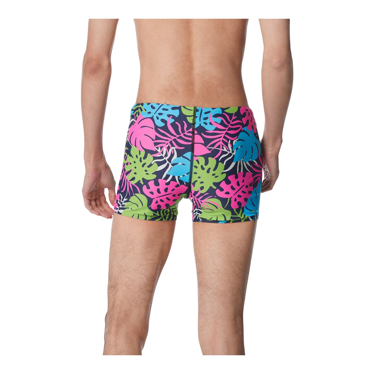 Speedo Men's Cali Palm Swim Square Leg Trunks, UPF 50+, Chlorine-Resistant