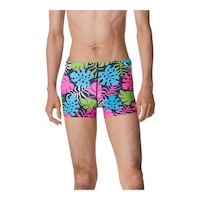 Speedo Men's Cali Palm Swim Square Leg Trunks, UPF 50+, Chlorine-Resistant Front_Flat