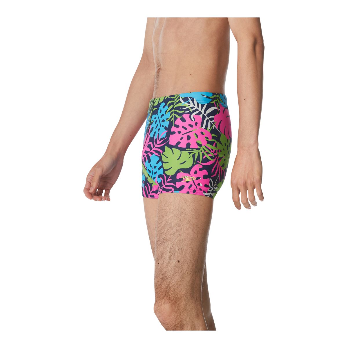 Speedo Men's Cali Palm Swim Square Leg Trunks, UPF 50+, Chlorine-Resistant