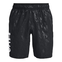 Under Armour Men's Woven Emboss 7" Shorts, Regular Fit, Gym, Elastic, Water Repellent Front_Flat