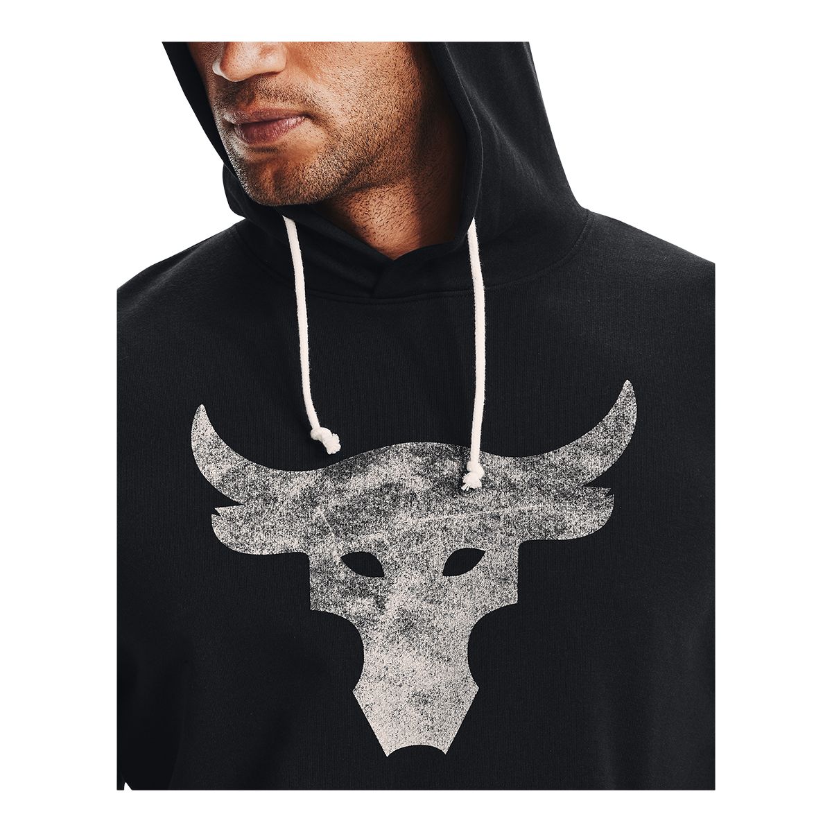 Under Armour Men's Project Rock Terry Bull Pullover Hoodie, French Terry