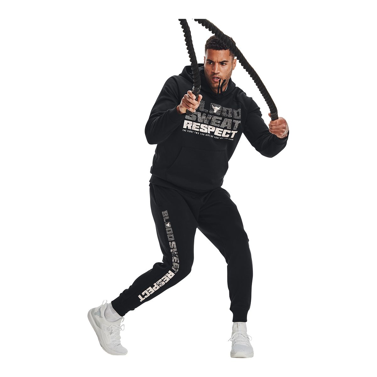 Under Armour Men's Project Rock Terry Bull Pullover Hoodie, French Terry