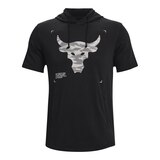 Under Armour Men's Project Rock Terry Bull Short Sleeve Training Hoodie Front_Flat