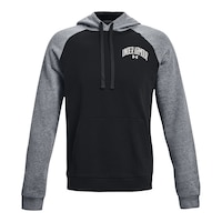 Under Armour Men's Rival Fleece Pullover Colorblock Hoodie Front_Flat