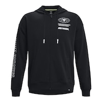 Under Armour Men's Project Rock Rival Full Zip Hoodie, Cotton Blend Front_Flat