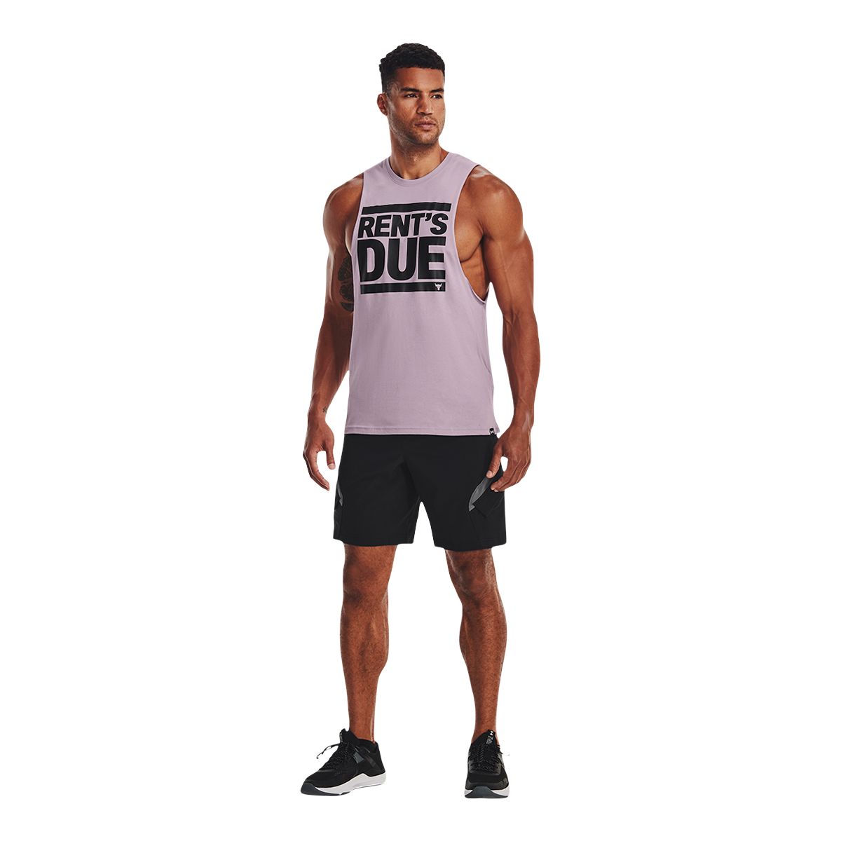 Under Armour Men's Project Rock Rents Due Tank Top, Soft, Cotton-Blend, Sleeveless