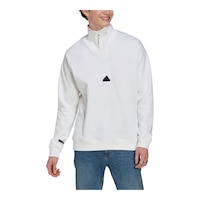 adidas Men's Sportswear Quarter Zip Long Sleeve Top Front_Flat