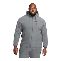 Nike Men's Therma-FIT Full Zip Jacket Hoodie, Fleece, Water-Resistant Front_Flat