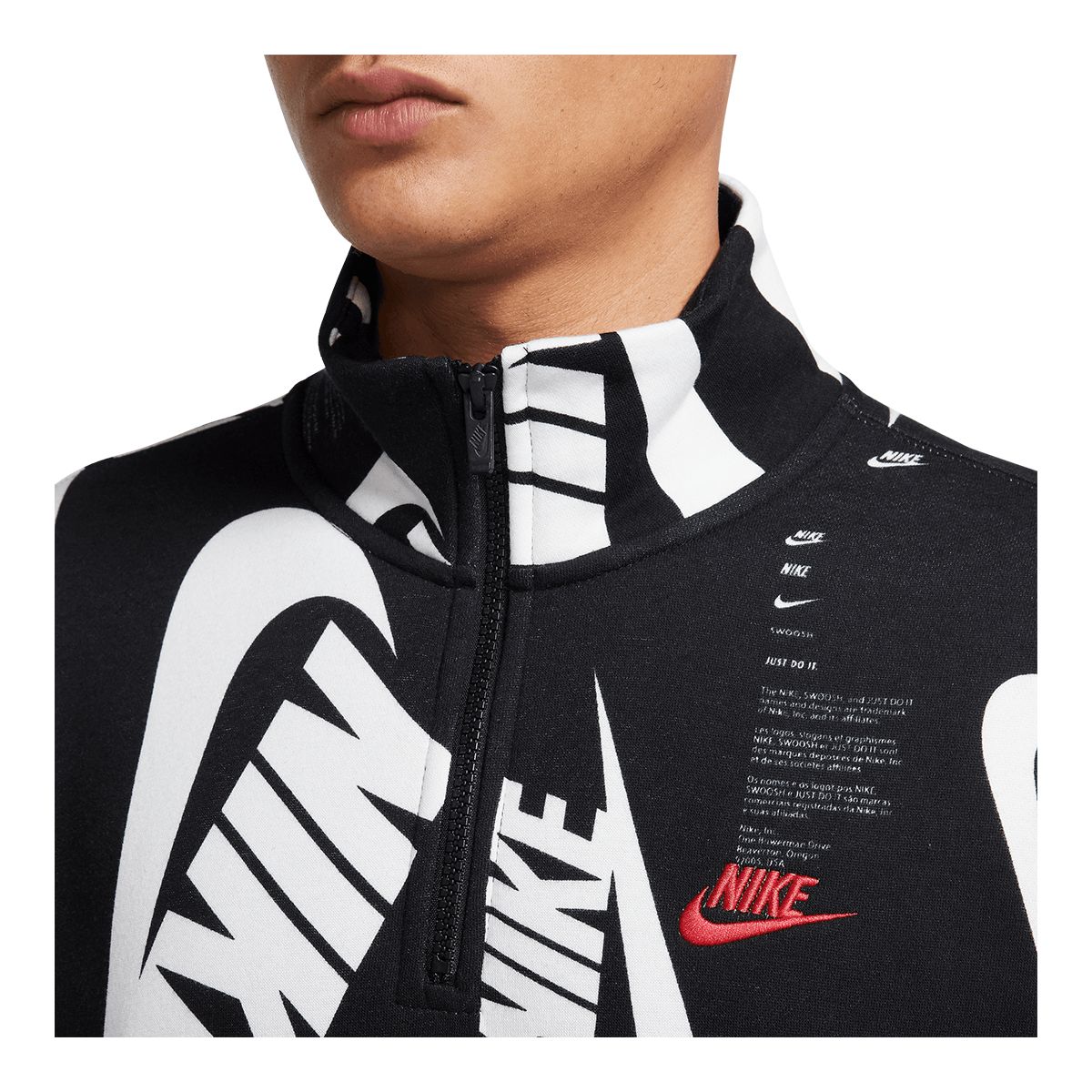 Nike Men's Club+ Shoebox 1/2 Zip Swoosh Top