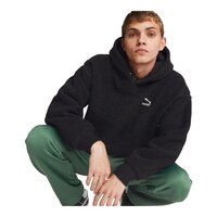 PUMA Men's Classics Sherpa Pullover Hoodie Front_Angled_Left